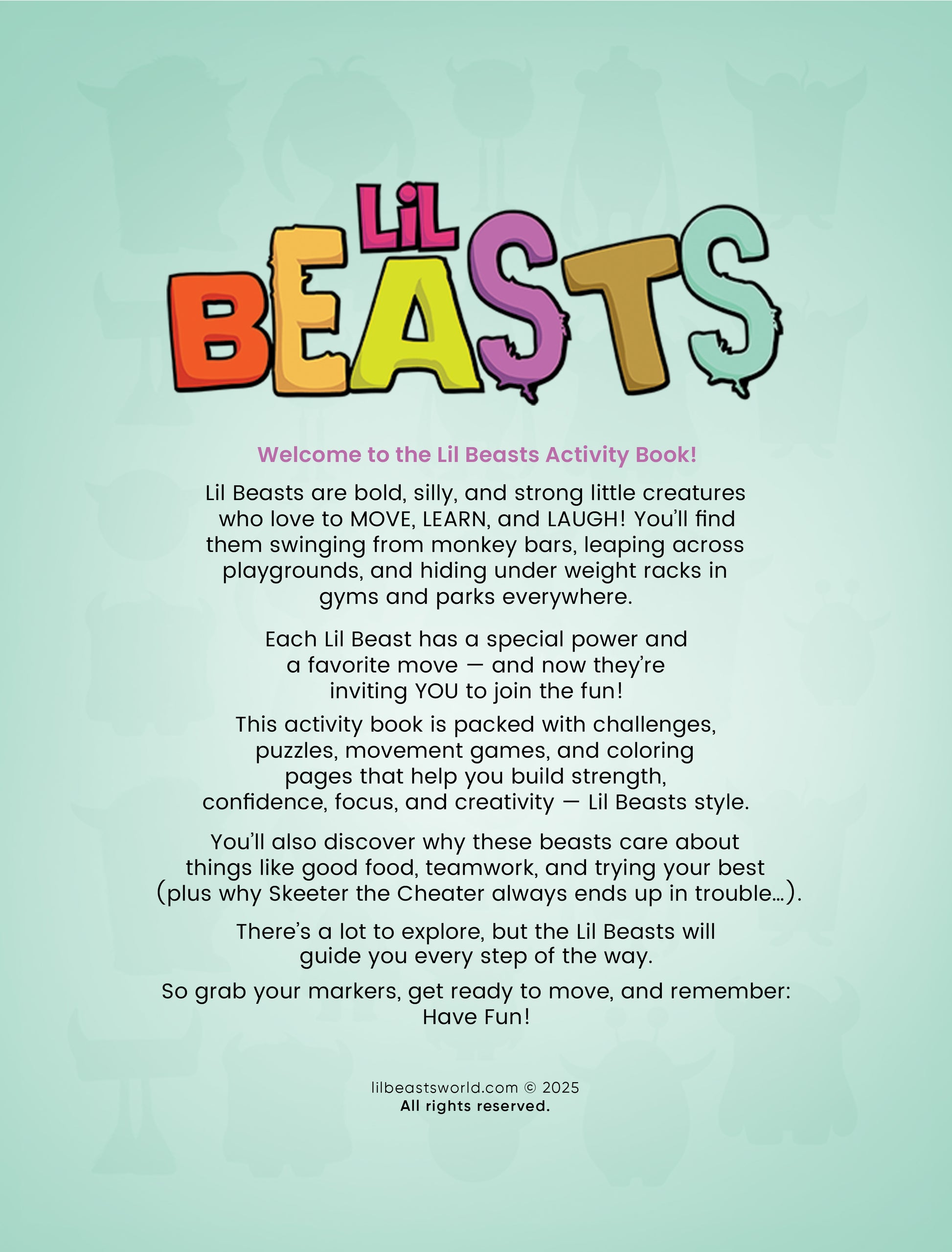 Activity book details and screen-free activities for young children
