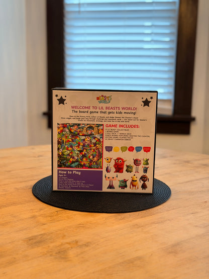 Lil Beasts World movement game box front view on table