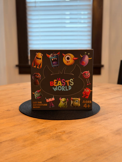 Screen-free movement board game box displayed indoors with warm lighting